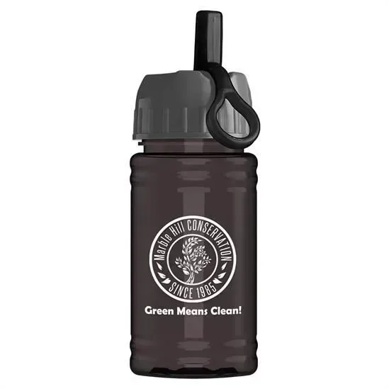 Mini RPET Bottle with Ring-Straw Lid (16 oz.) — view 5