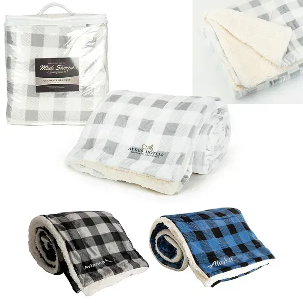 Mink Sherpa Blanket - Plaid
