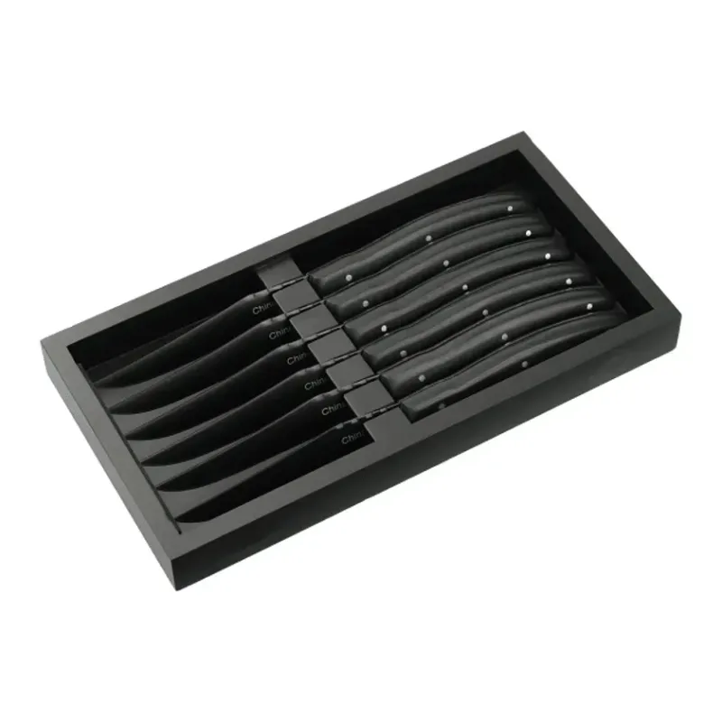Custom Modena Black Knife Set (6 Piece) — view 3
