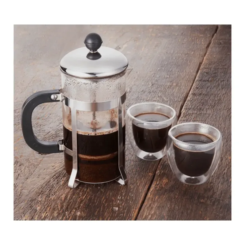 Custom Modena Coffee Press and Double-Wall Glass Set — view 2