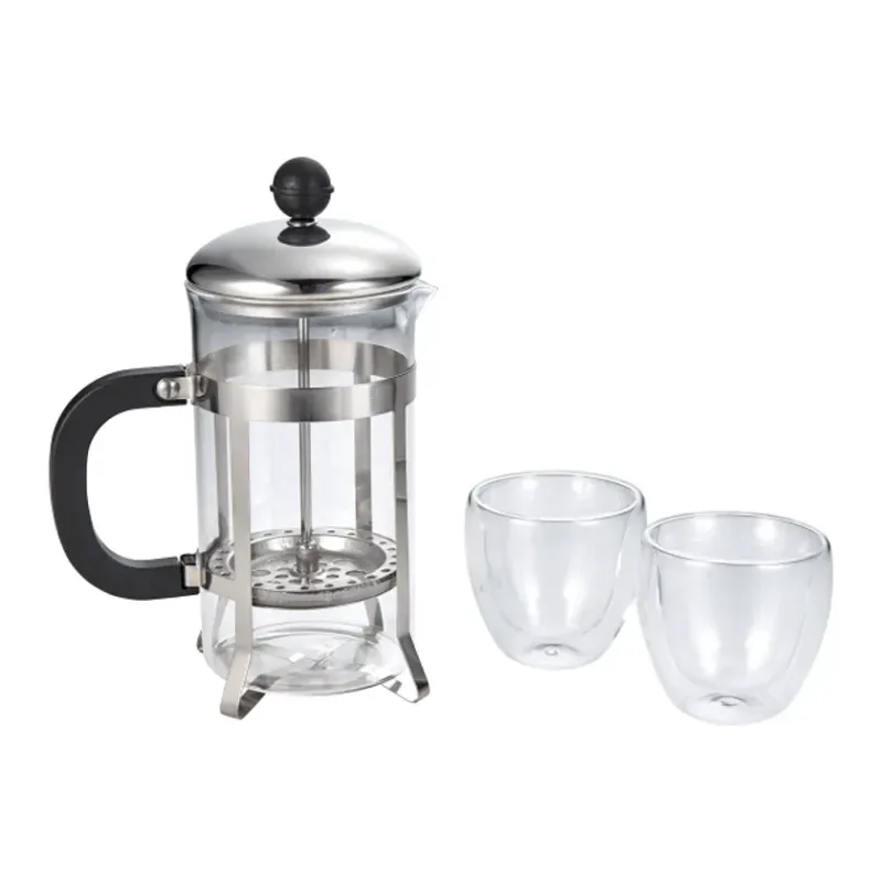 Custom Modena Coffee Press and Double-Wall Glass Set — view 3
