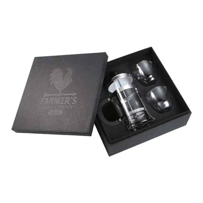 Custom Modena Coffee Press and Double-Wall Glass Set — view 6