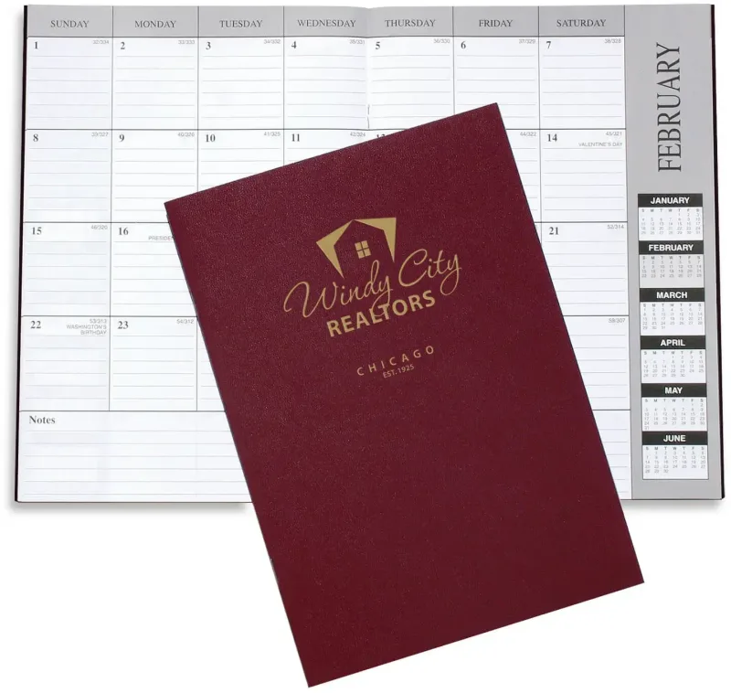 Personalized Leatherette Monthly Desk Planner — view 6