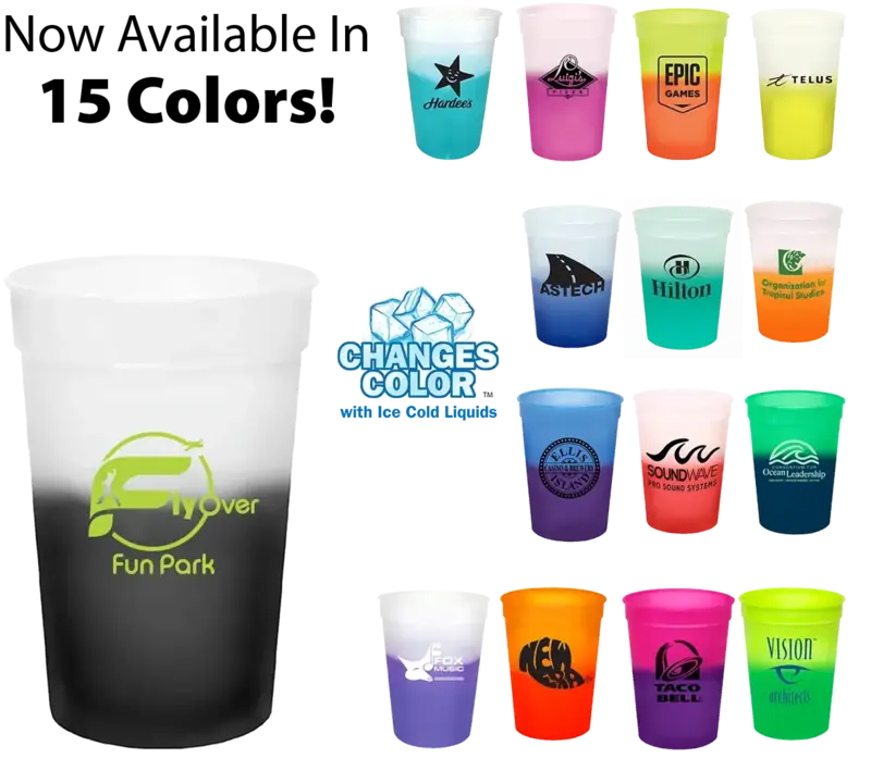 12 oz Color-Changing Mood Stadium Cup with Custom Logo Branding