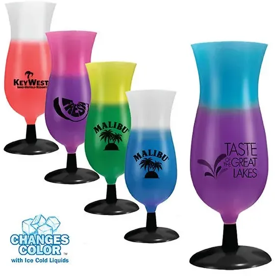 Color Changing 14oz Mood Hurricane Cups with Removable Stems