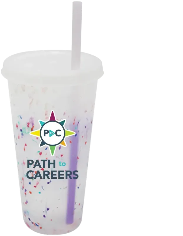 Mood 26 oz. Rainbow Confetti Tumbler with Lid and Straw — view 4