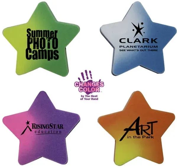 Custom Mood Star Erasers – Heat Changing Latex-Free Eraser for Promotional Use