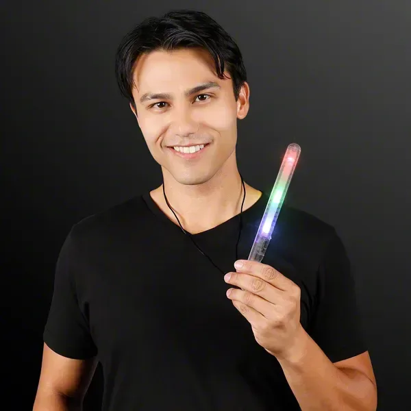 Multicolor Flashing LED Wand with Lanyard — view 2