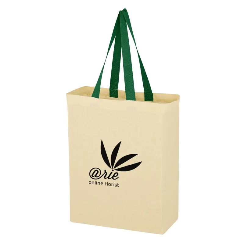 Natural Cotton Canvas Grocery Tote Bag — view 3
