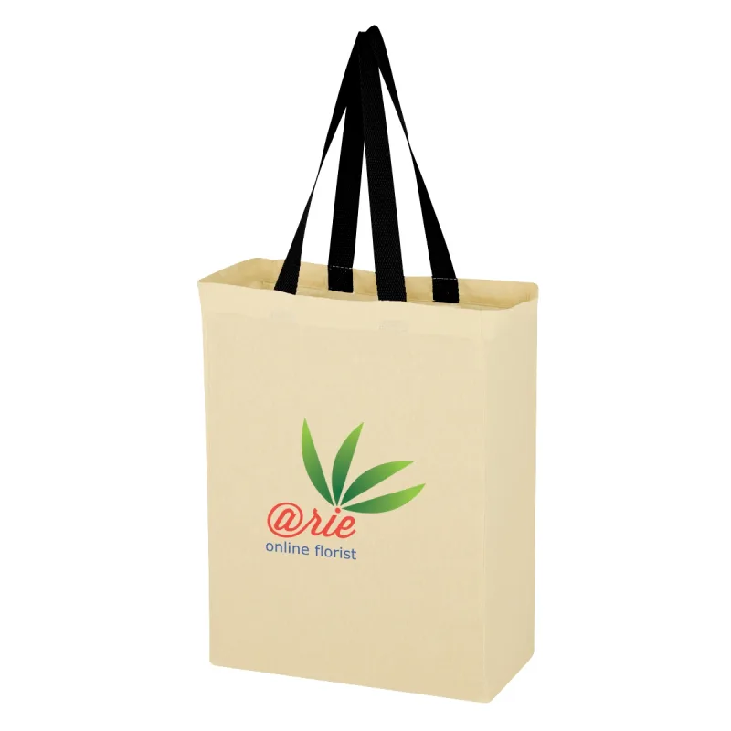 Natural Cotton Canvas Grocery Tote Bag — view 7
