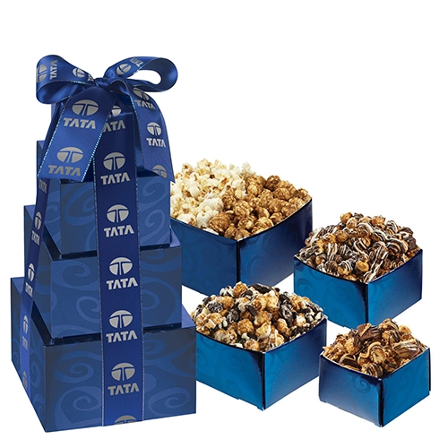 Navy & Silver Gourmet Popcorn Tower