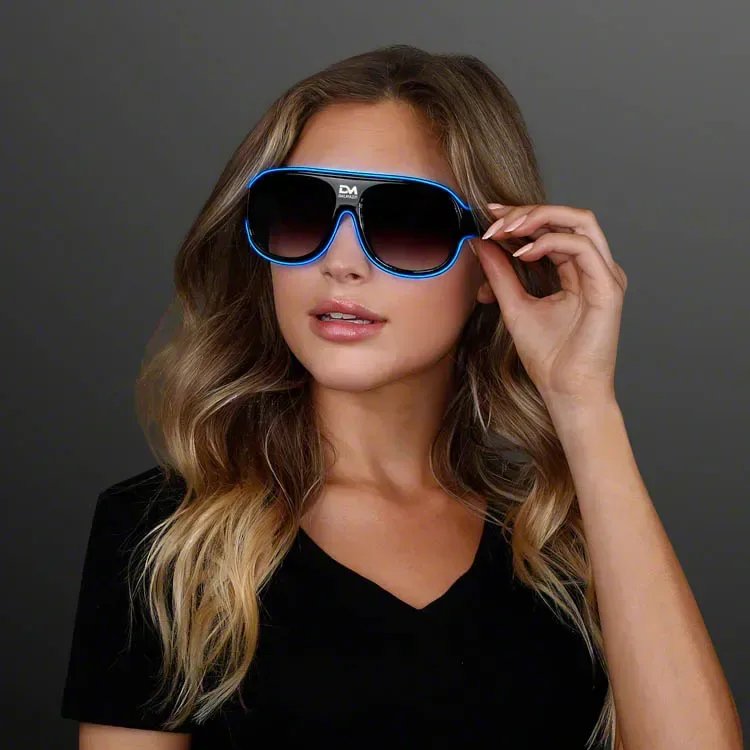 "Neon Look" Aviator EL Shades β view 1