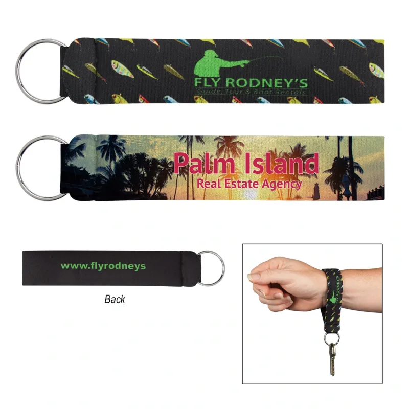 Neoprene Wristband With Key Ring — view 6