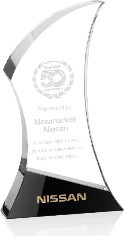 Optical Crystal Nerina Award with Slanted Base — view 2