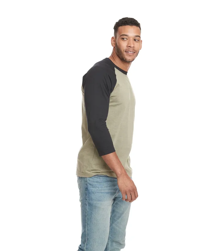 Next Level Apparel Unisex CVC Three-Quarter Sleeve Raglan Baseball T-Shirt — view 17