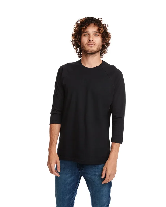 Next Level Apparel Unisex CVC Three-Quarter Sleeve Raglan Baseball T-Shirt — view 2