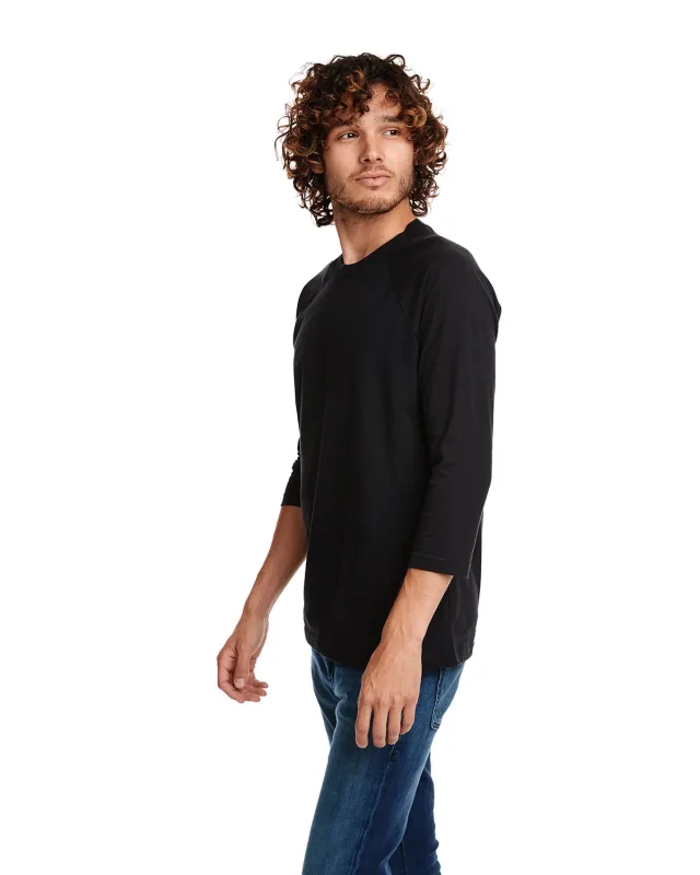 Next Level Apparel Unisex CVC Three-Quarter Sleeve Raglan Baseball T-Shirt — view 4