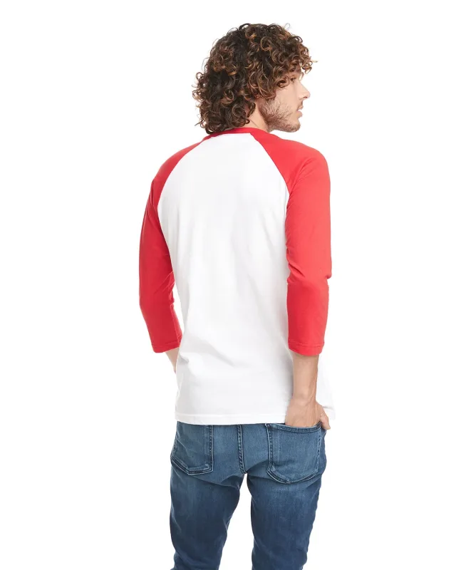 Next Level Apparel Unisex CVC Three-Quarter Sleeve Raglan Baseball T-Shirt — view 5