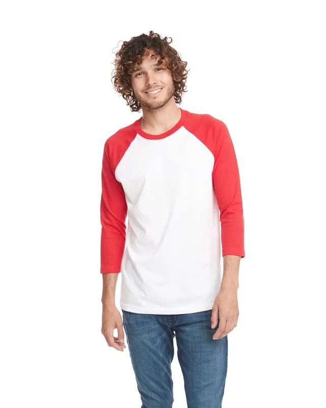 Next Level Apparel Unisex CVC Three-Quarter Sleeve Raglan Baseball T-Shirt — view 6