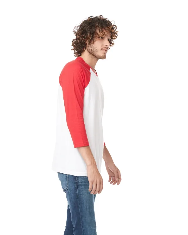 Next Level Apparel Unisex CVC Three-Quarter Sleeve Raglan Baseball T-Shirt — view 7