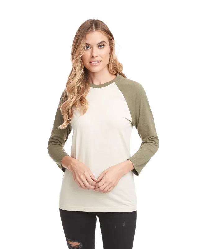 Next Level Apparel Unisex CVC Three-Quarter Sleeve Raglan Baseball T-Shirt — view 9