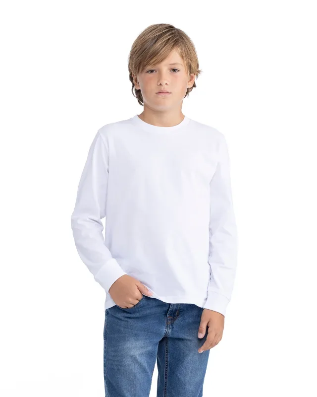 Next Level Apparel Youth Cotton Long Sleeve T-Shirt — view 2