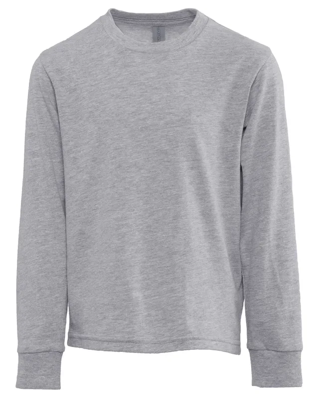 Next Level Apparel Youth Cotton Long Sleeve T-Shirt — view 8