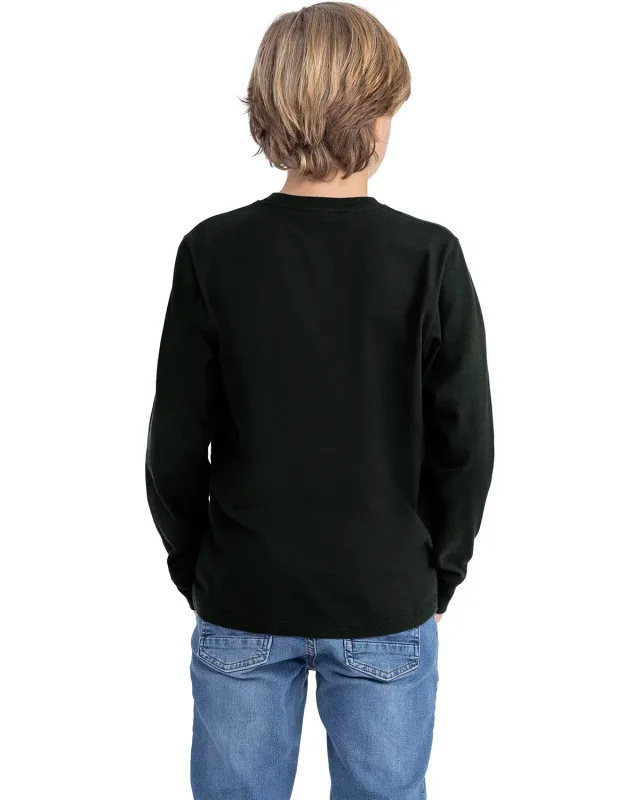 Next Level Apparel Youth Cotton Long Sleeve T-Shirt — view 9