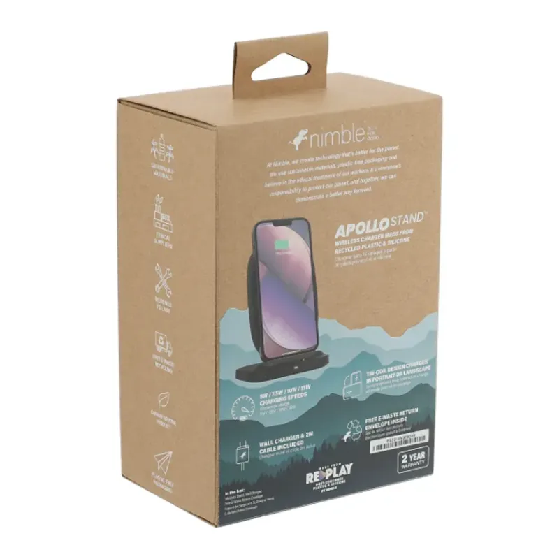 Custom Branded Apollo Wireless Charging Stand - 15W — view 2