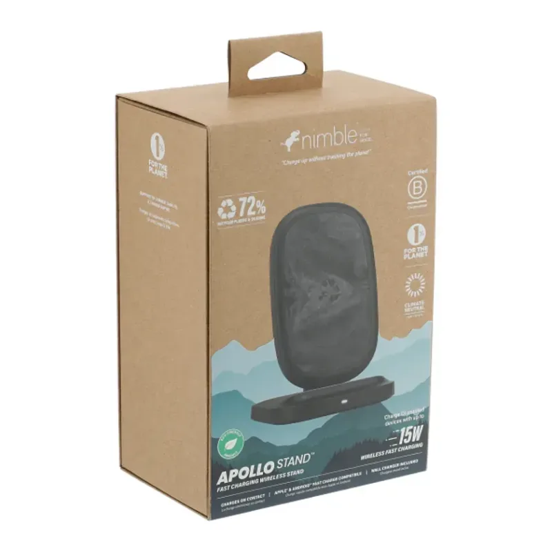 Custom Branded Apollo Wireless Charging Stand - 15W — view 3