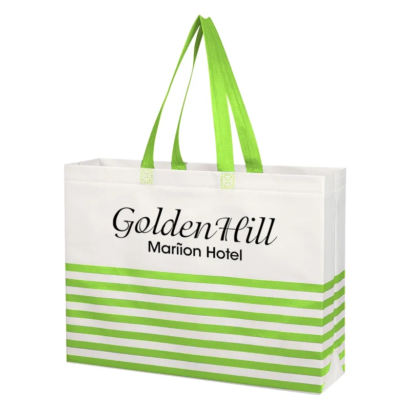 Non-Woven Horizontal Stripe Tote Bag — view 7
