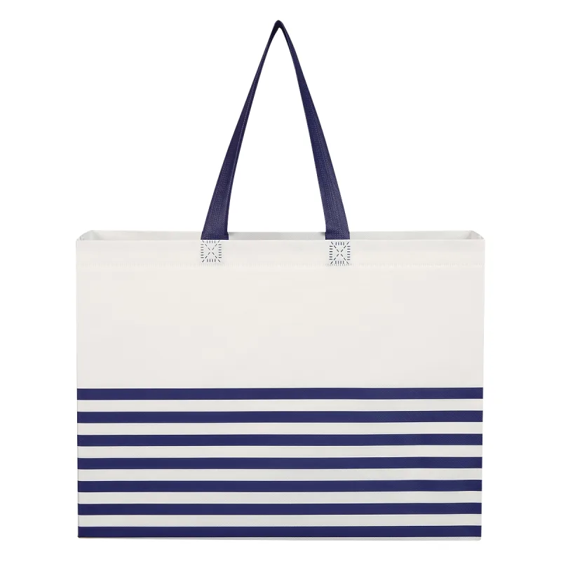 Non-Woven Horizontal Stripe Tote Bag — view 8