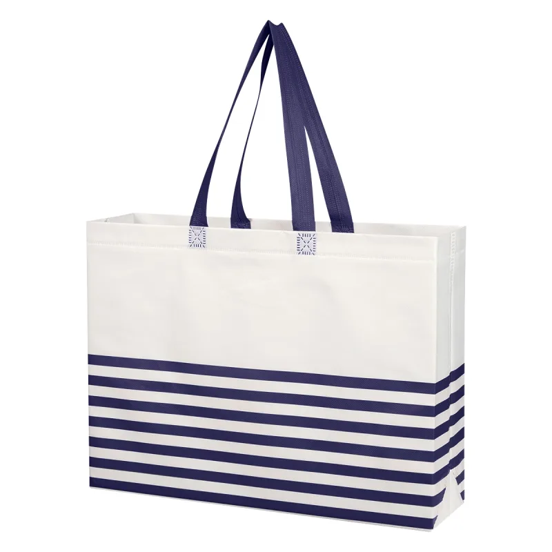 Non-Woven Horizontal Stripe Tote Bag — view 9