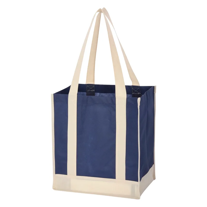 Non-Woven Two-Tone Shopper Tote Bag — view 10