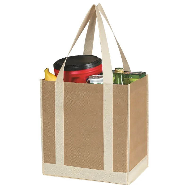 Non-Woven Two-Tone Shopper Tote Bag — view 11