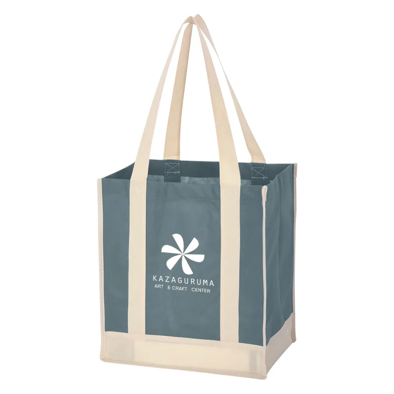 Non-Woven Two-Tone Shopper Tote Bag — view 6