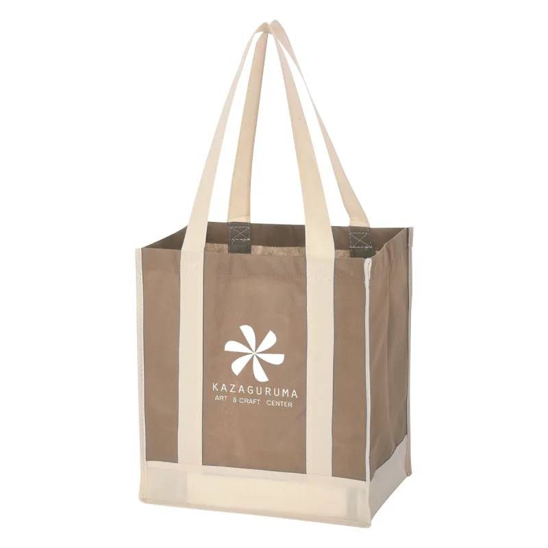 Non-Woven Two-Tone Shopper Tote Bag — view 7