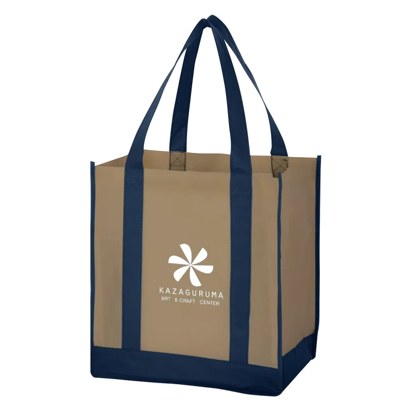 Non-Woven Two-Tone Shopper Tote Bag — view 8