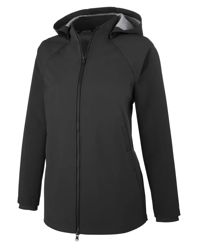 North End Ladies' City Hybrid Soft Shell Hooded Jacket — view 16