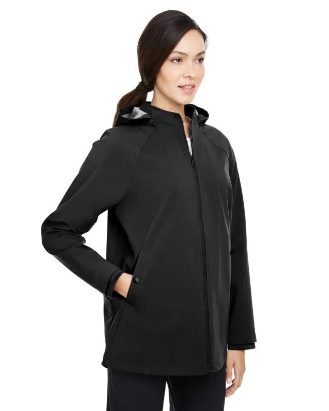 North End Ladies' City Hybrid Soft Shell Hooded Jacket — view 19