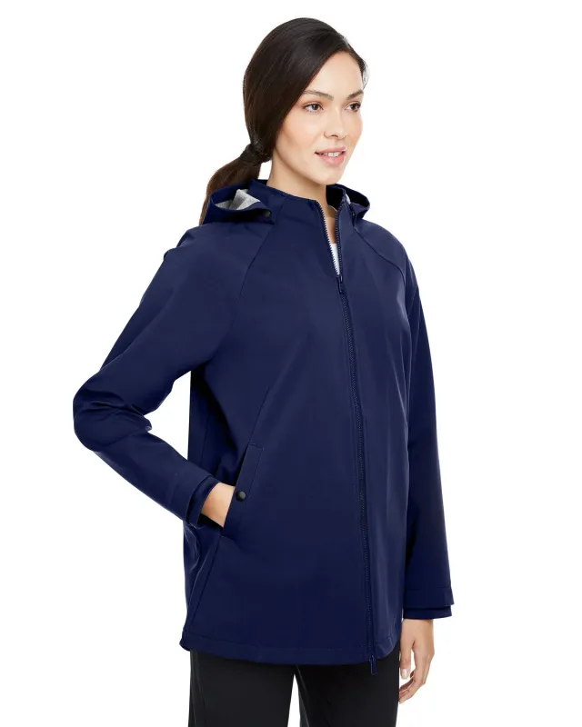 North End Ladies' City Hybrid Soft Shell Hooded Jacket — view 29