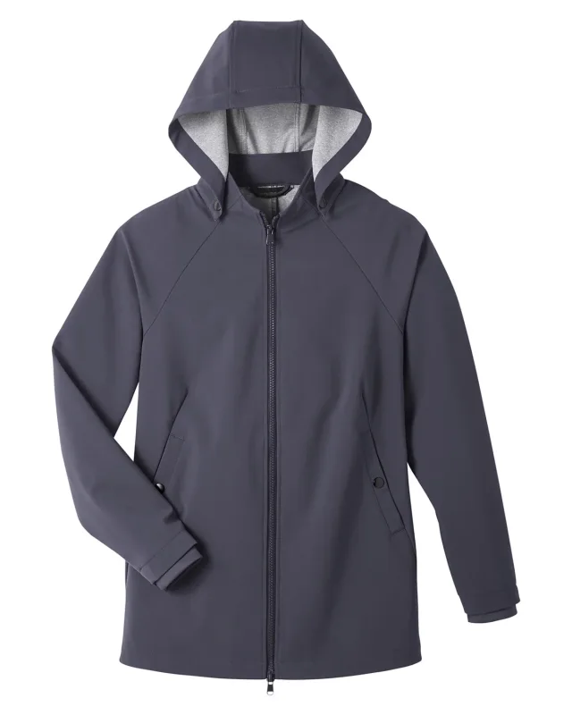 North End Ladies' City Hybrid Soft Shell Hooded Jacket — view 3