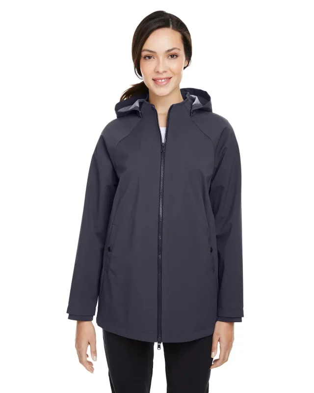 North End Ladies' City Hybrid Soft Shell Hooded Jacket — view 4