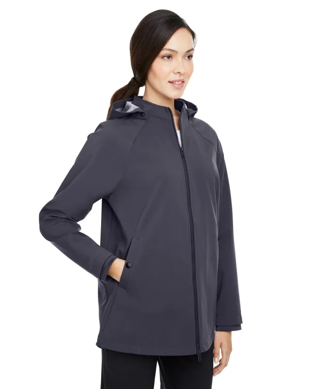 North End Ladies' City Hybrid Soft Shell Hooded Jacket — view 9