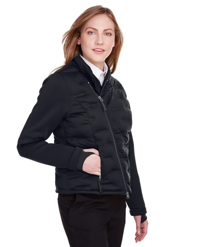 North End Ladies' Loft Pioneer Hybrid Bomber Jacket — view 10
