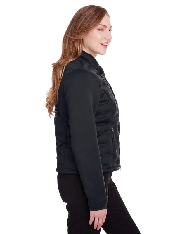 North End Ladies' Loft Pioneer Hybrid Bomber Jacket — view 11