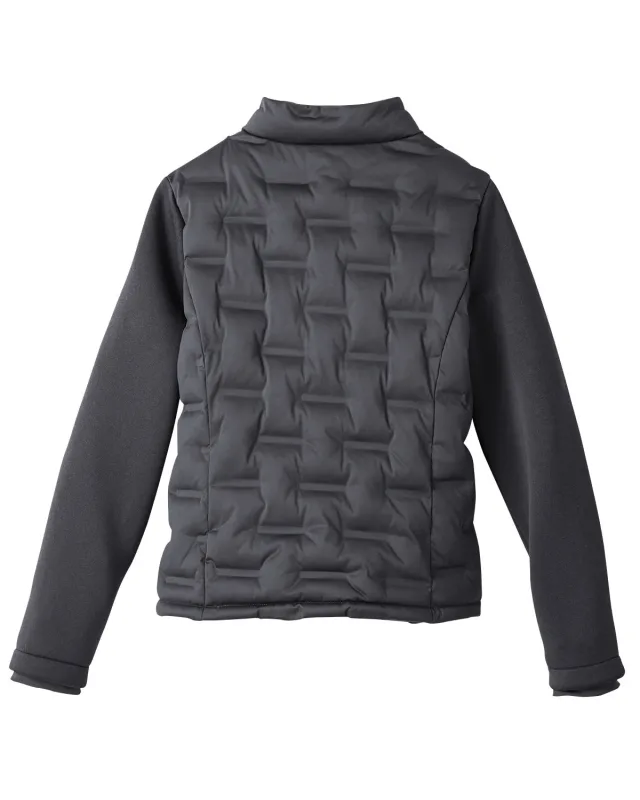 North End Ladies' Loft Pioneer Hybrid Bomber Jacket — view 2
