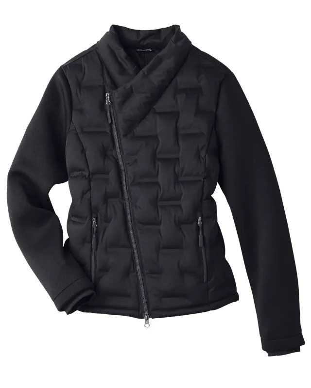 North End Ladies' Loft Pioneer Hybrid Bomber Jacket — view 8