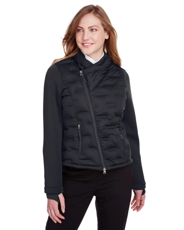 North End Ladies' Loft Pioneer Hybrid Bomber Jacket — view 9
