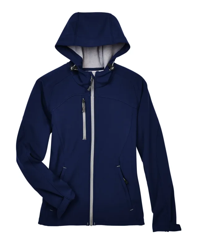 North End Ladies' Prospect Two-Layer Fleece Bonded Soft Shell Hooded Jacket — view 10